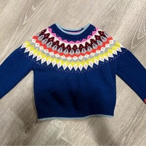 Mini Boden Navy and Multicolor Kids Sweater